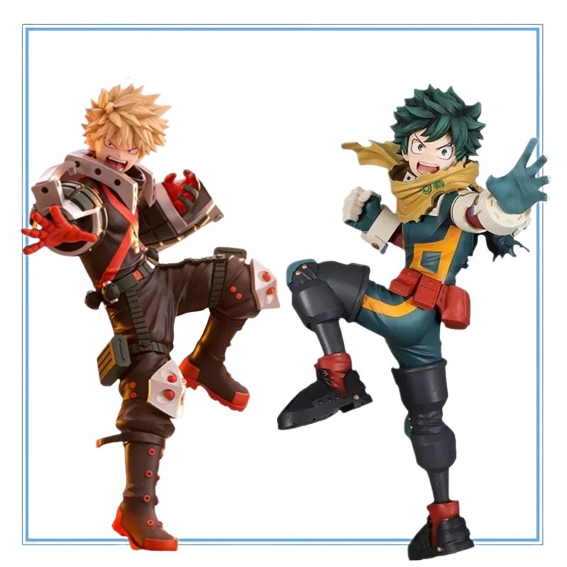 Figurine double de Deku et Bakugou – My Hero Academia – 21 cm – PVC – postures dynamiques.