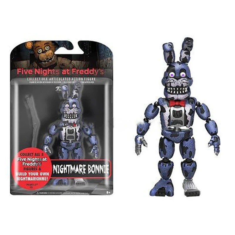 Pack 5 Figurines Nightmare FNaF 14 cm – Nightmare Freddy, Foxy, Chica, Bonnie & Funtime Foxy | Five Nights at Freddy’s Collector – Image 5
