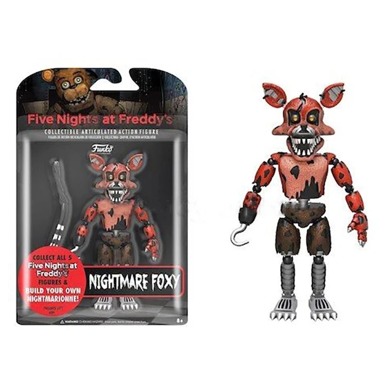 Pack 5 Figurines Nightmare FNaF 14 cm – Nightmare Freddy, Foxy, Chica, Bonnie & Funtime Foxy | Five Nights at Freddy’s Collector – Image 3